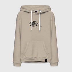 Толстовка-худи хлопковая мужская Tape crash, цвет: миндальный