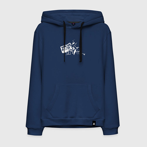 Мужская толстовка-худи Tape crash / Тёмно-синий – фото 1