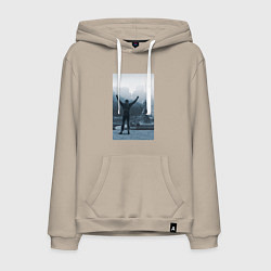 Толстовка-худи хлопковая мужская Рокки, цвет: миндальный