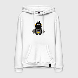 Толстовка-худи хлопковая мужская Funny Batman, цвет: белый