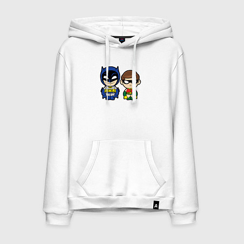 Мужская толстовка-худи Batman and Robin kids / Белый – фото 1