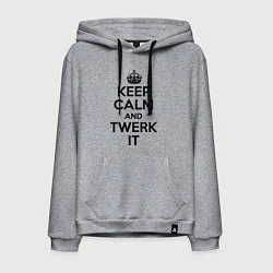 Толстовка-худи хлопковая мужская Keep Calm & Twerk it, цвет: меланж