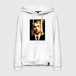 Толстовка-худи хлопковая мужская Cobain Art, цвет: белый