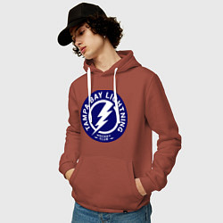 Толстовка-худи хлопковая мужская HC Tampa Bay Lightning, цвет: кирпичный — фото 2
