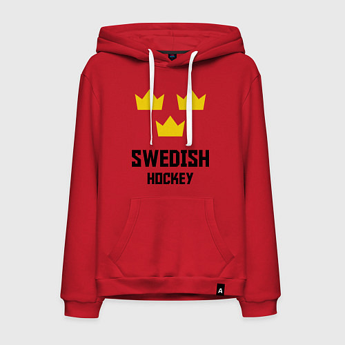 Мужская толстовка-худи Swedish Hockey / Красный – фото 1