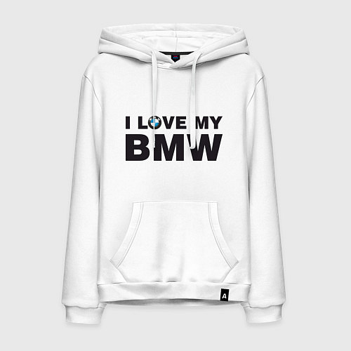 Мужская толстовка-худи I love my BMW / Белый – фото 1