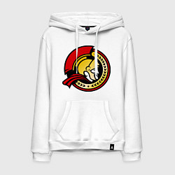 Толстовка-худи хлопковая мужская HC Ottawa Senators Alternative, цвет: белый