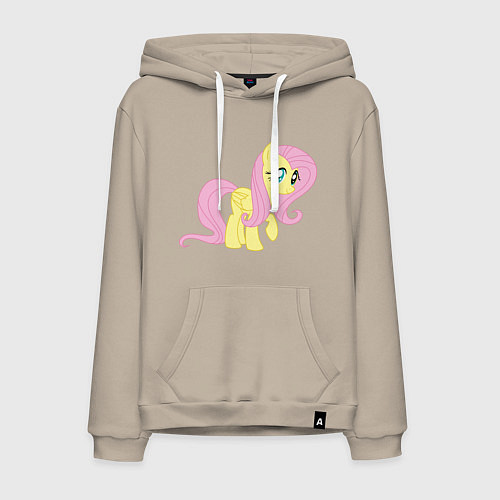 Мужская толстовка-худи Пони пегас Флаттершай / Миндальный – фото 1