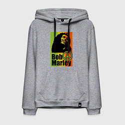 Толстовка-худи хлопковая мужская Bob Marley: Jamaica, цвет: меланж