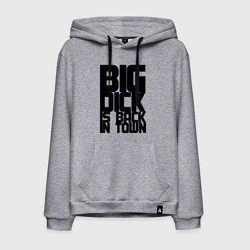 Мужская толстовка-худи BIG DICK IS BACK IN TOWN / Меланж – фото 1