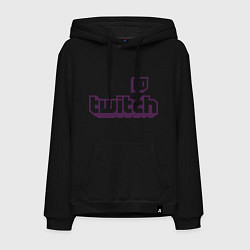 Толстовка-худи хлопковая мужская Twitch Logo, цвет: черный