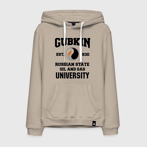 Мужская толстовка-худи Унивеситет им.Губкина / Миндальный – фото 1