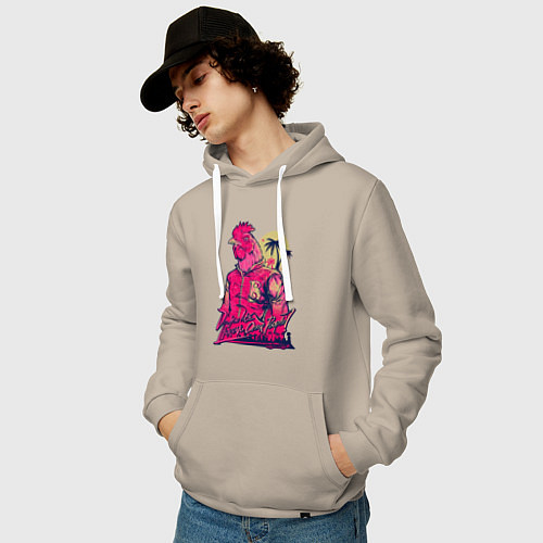 Мужская толстовка-худи Hooking Over People? / Миндальный – фото 3