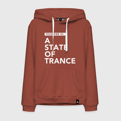 Мужская толстовка-худи Together in A State of Trance / Кирпичный – фото 1