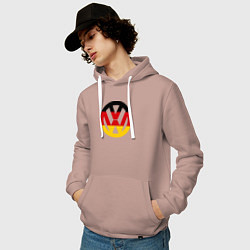 Толстовка-худи хлопковая мужская Wolksvagen, цвет: пыльно-розовый — фото 2