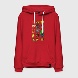 Толстовка-худи хлопковая мужская Hotline Miami Masks, цвет: красный