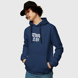 Толстовка-худи хлопковая мужская Thug Life: 2Pac, цвет: тёмно-синий — фото 2