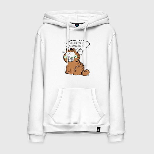 Мужская толстовка-худи Garfield: Smiling Cat / Белый – фото 1