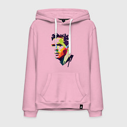 Толстовка-худи хлопковая мужская Lionel Messi: fun-art, цвет: светло-розовый