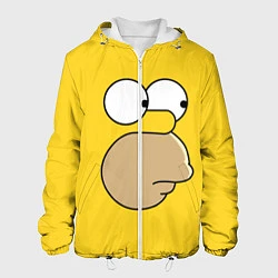 Куртка с капюшоном мужская Лицо Гомера, цвет: 3D-белый