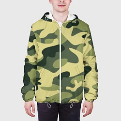 Куртка с капюшоном мужская Камуфляж: зеленый/хаки, цвет: 3D-белый — фото 2