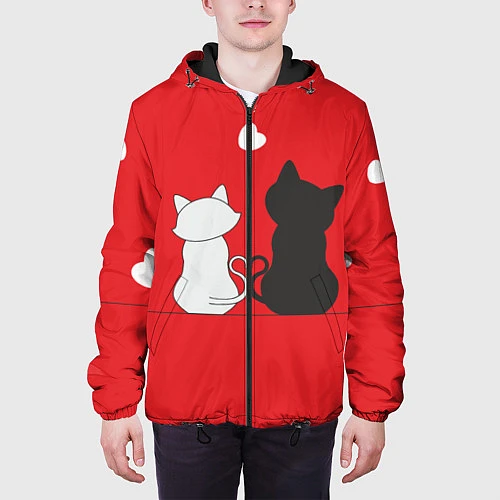 Мужская куртка Cat Love / 3D-Черный – фото 3