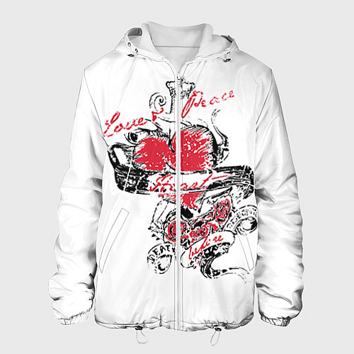 Мужская куртка Рок сердца 6 / 3D-Белый – фото 1
