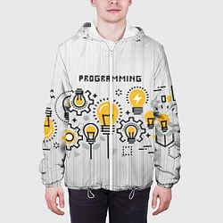 Куртка с капюшоном мужская Программирование 1, цвет: 3D-белый — фото 2