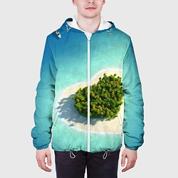 Куртка с капюшоном мужская Остров, цвет: 3D-белый — фото 2