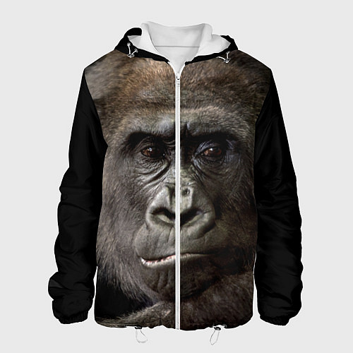 Мужская куртка Глаза гориллы / 3D-Белый – фото 1