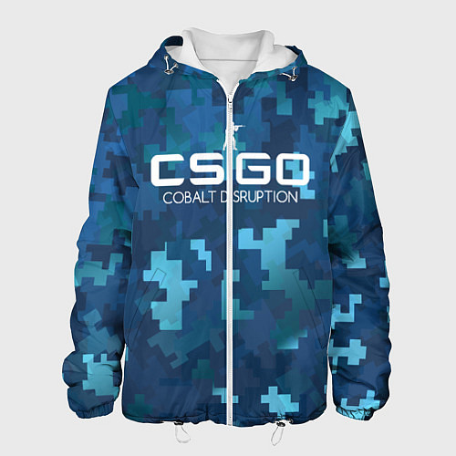 Мужская куртка Cs:go - Cobalt Disruption Ржавый кобальт / 3D-Белый – фото 1