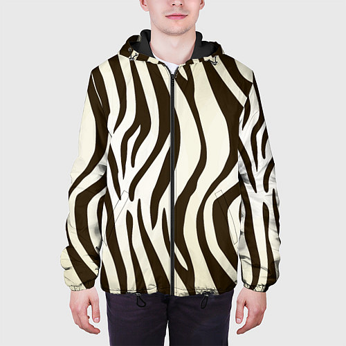 Мужская куртка Шкура зебры / 3D-Черный – фото 3