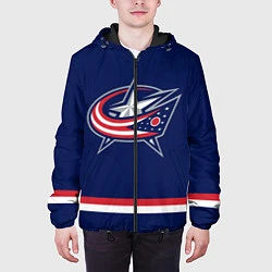 Куртка с капюшоном мужская Columbus Blue Jackets, цвет: 3D-черный — фото 2