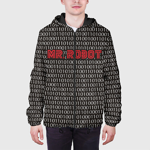 Мужская куртка Mr. Robot: Binary code / 3D-Черный – фото 3