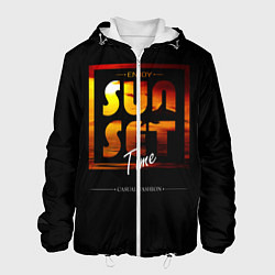 Куртка с капюшоном мужская Sunset Time, цвет: 3D-белый