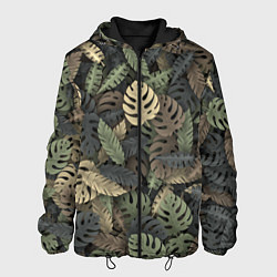 Куртка с капюшоном мужская Тропический камуфляж, цвет: 3D-черный