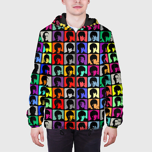 Мужская куртка The Beatles: pop-art / 3D-Черный – фото 3