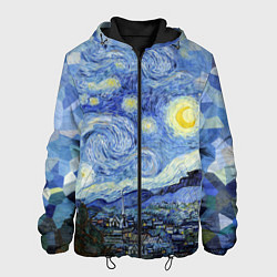 Куртка с капюшоном мужская Звездная ночь, цвет: 3D-черный