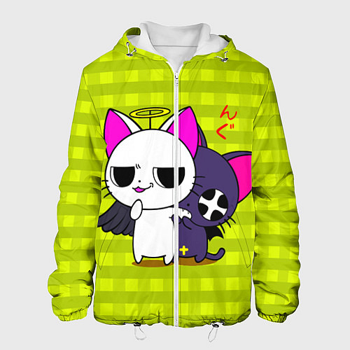 Мужская куртка Аниме котики / 3D-Белый – фото 1