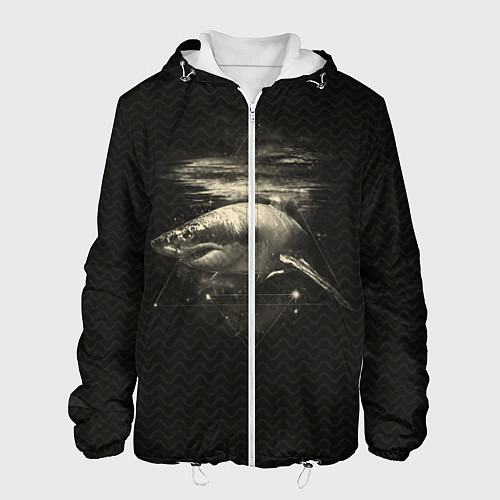 Мужская куртка Cosmic Shark / 3D-Белый – фото 1