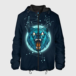 Куртка с капюшоном мужская Космический медведь, цвет: 3D-черный