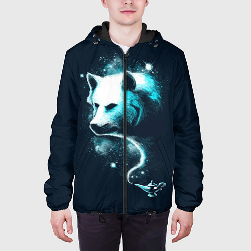 Мужская куртка Галактический волк / 3D-Черный – фото 3