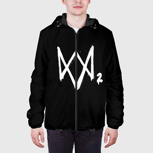 Мужская куртка Watch Dogs 2 лого / 3D-Черный – фото 3