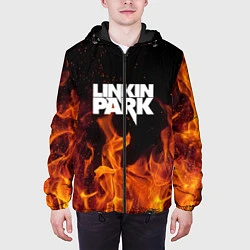 Куртка с капюшоном мужская Linkin Park: Hell Flame, цвет: 3D-черный — фото 2