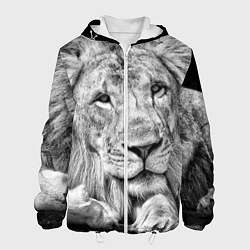 Куртка с капюшоном мужская Милый лев, цвет: 3D-белый