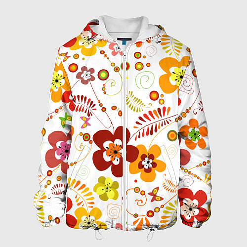 Мужская куртка Летние цветы / 3D-Белый – фото 1