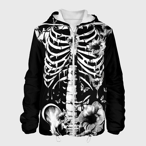 Мужская куртка Floral Skeleton / 3D-Белый – фото 1