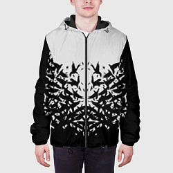 Куртка с капюшоном мужская Птичий вихрь, цвет: 3D-черный — фото 2