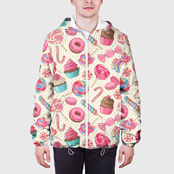 Куртка с капюшоном мужская Радости для сладости, цвет: 3D-белый — фото 2