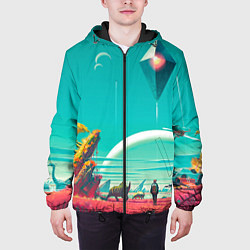 Куртка с капюшоном мужская No Mans Sky, цвет: 3D-черный — фото 2
